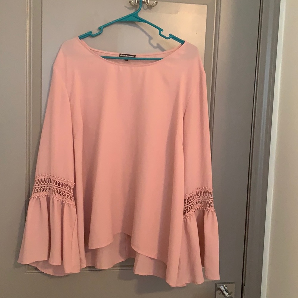 Pink bell sleeved top